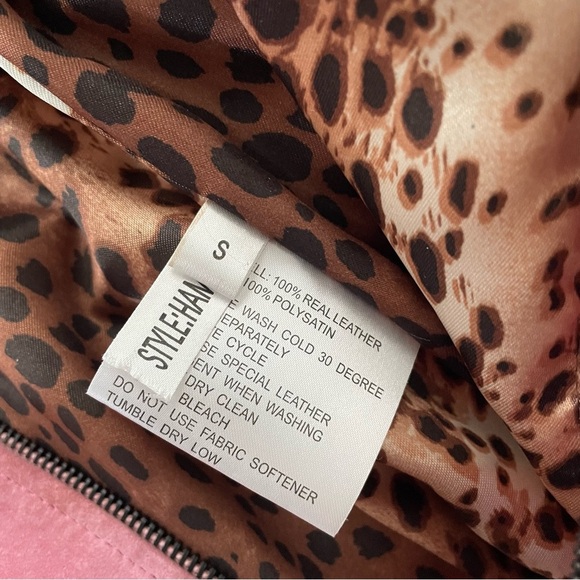 Zipcode Genuine Suede Leather Pink Round Neck Zip Up Barbie Size Small - Picture 12 of 12